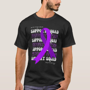 Support Squad Meningioma Awareness Lila Grått Rib T Shirt
