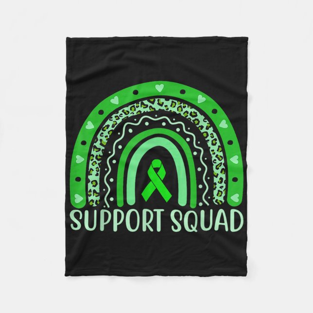 Support Squad Mental Health Awareness Månad Grönt Fleecefilt (Framsidan)