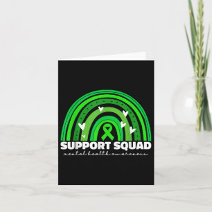 Support Squad Mental Health Awareness Månad Grönt Kort
