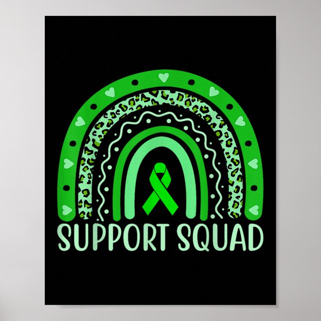 Support Squad Mental Health Awareness Månad Grönt Poster (Framsidan)