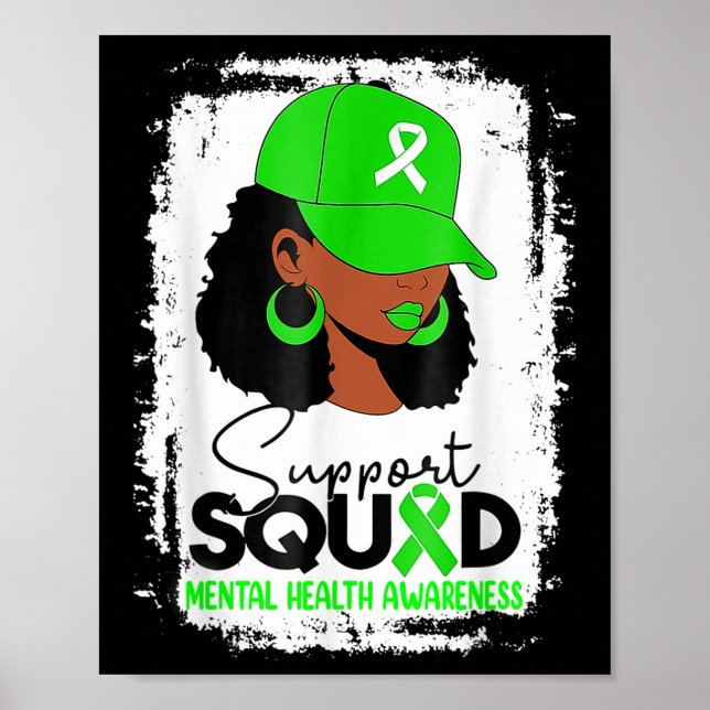 Support Squad Mental Health Awareness Messy Girl Poster (Framsidan)