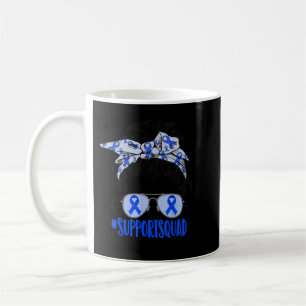 Support Squad Messy Bun Blue Diabetes Awareness T1 Kaffemugg