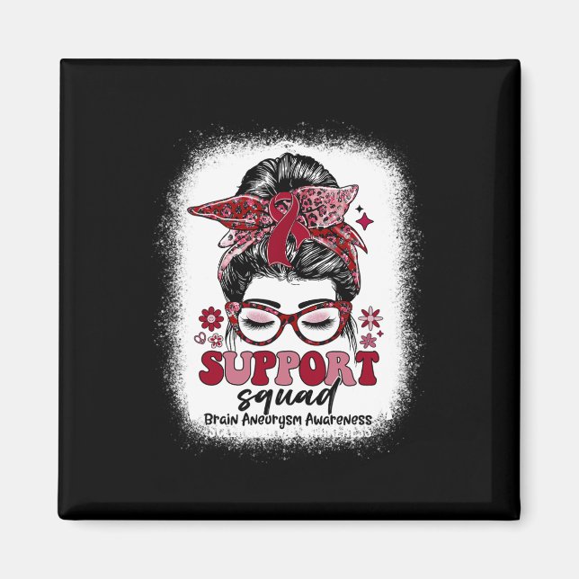 Support Squad Messy Bun Brain Aneurysm Magnet (Framsidan)