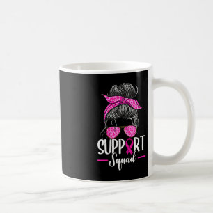 Support Squad Messy Bun Breast Cancer Awareness Kaffemugg