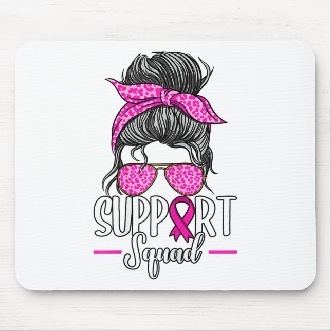 Support Squad Messy Bun Breast Cancer Awareness Musmatta (Framsidan)