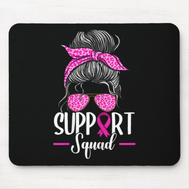Support Squad Messy Bun Breast Cancer Awareness Musmatta (Framsidan)