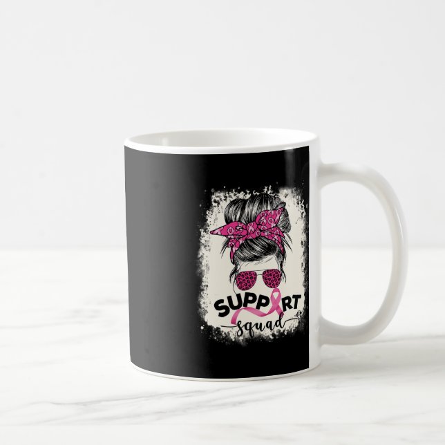 Support Squad Messy Bun Breast Cancer Awareness Pi Kaffemugg (Höger)