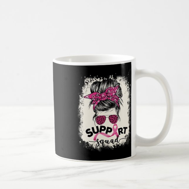 Support Squad Messy Bun Breast Cancer Awareness Pi Kaffemugg (Höger)