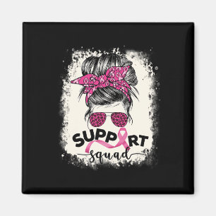 Support Squad Messy Bun Breast Cancer Awareness Pi Magnet