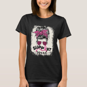 Support Squad Messy Bun Breast Cancer Awareness Pi T Shirt