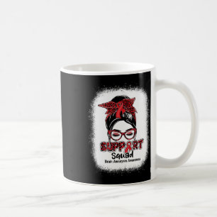 Support Squad Messy Bun Burgunderfärgad Band Brain Kaffemugg
