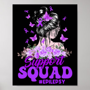 Support Squad Messy Bun Butterfly Lila Ribbon Ep Poster