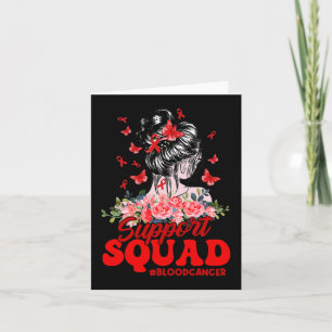 Support Squad Messy Bun Butterfly Red Ribbon Blood Kort
