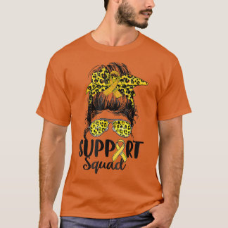 Support Squad Messy Bun Childeness Cancer Awarenes T Shirt