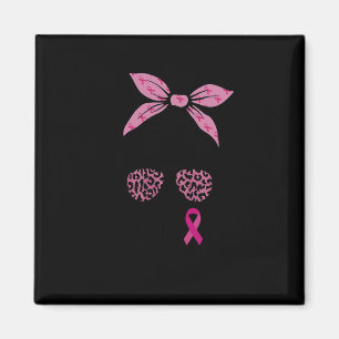 Support Squad Messy Bun Leopard Rosa Breast Cancer Magnet