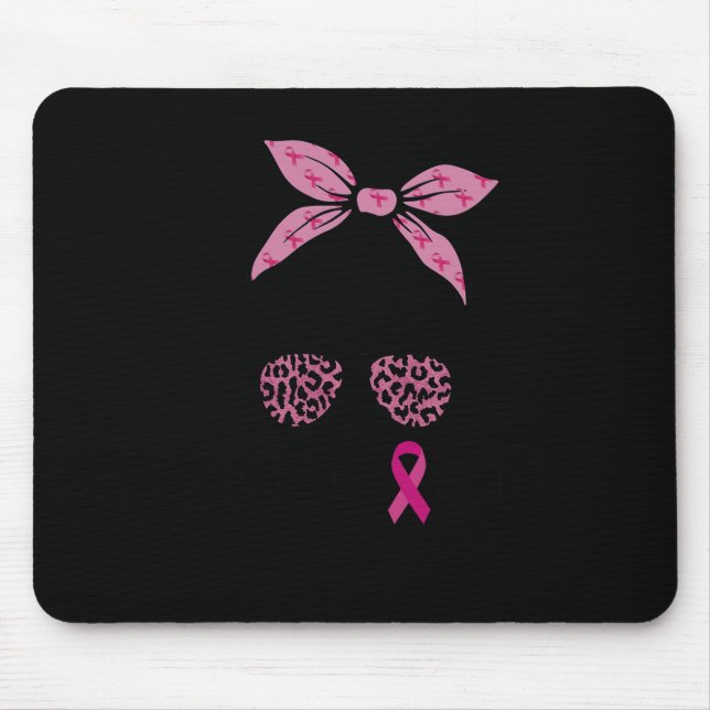 Support Squad Messy Bun Leopard Rosa Breast Cancer Musmatta (Framsidan)