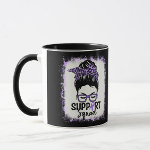 Support Squad Messy Bun Lila Lupus Awareness Mugg