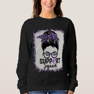 Support Squad Messy Bun Lila Lupus Awareness T Shirt