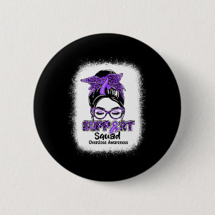 Support Squad Messy Bun Lila Ribbon överdos Awa Knapp