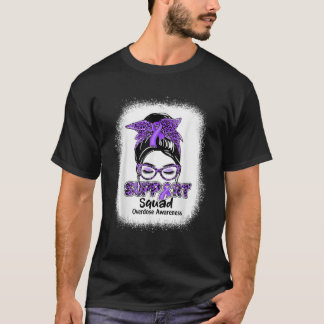 Support Squad Messy Bun Lila Ribbon överdos Awa T Shirt