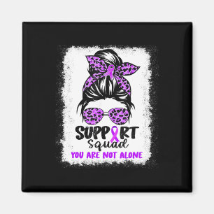 Support Squad Messy Bun Lila Warrior Alzheimer A Magnet