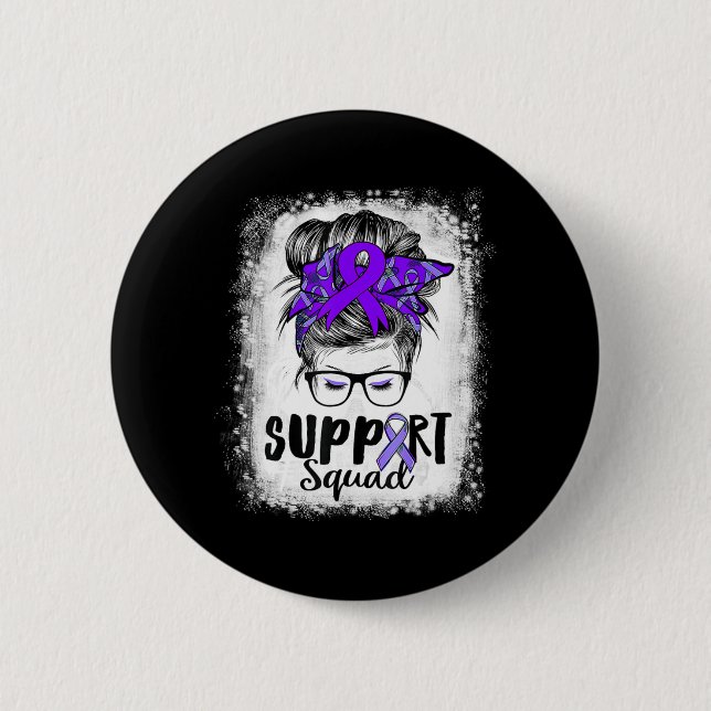 Support Squad Messy Bun Lila Warrior Epilepsy A Knapp (Framsida)