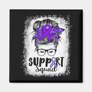 Support Squad Messy Bun Lila Warrior Epilepsy A Magnet