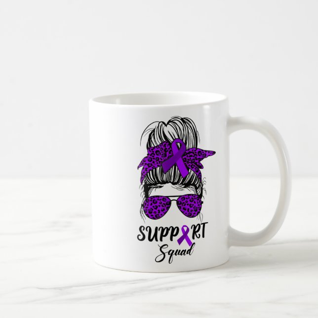 Support Squad Messy Bun Lila Warrior Heimerheime Kaffemugg (Höger)