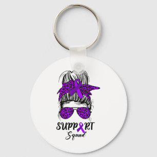 Support Squad Messy Bun Lila Warrior Heimerheime Nyckelring