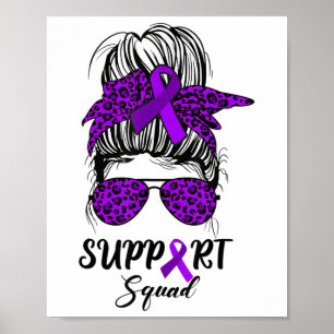 Support Squad Messy Bun Lila Warrior Heimerheime Poster