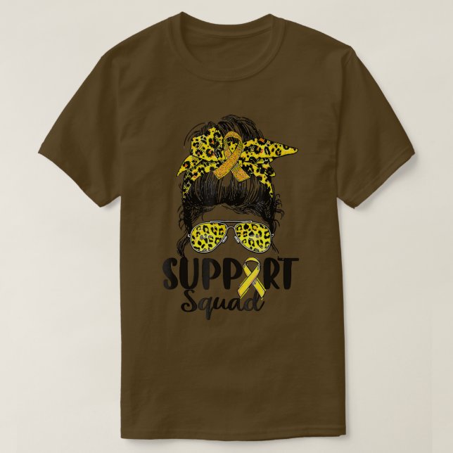 Support Squad Messy Bun Ribbon Childnature Cancay  T Shirt (Design framsida)