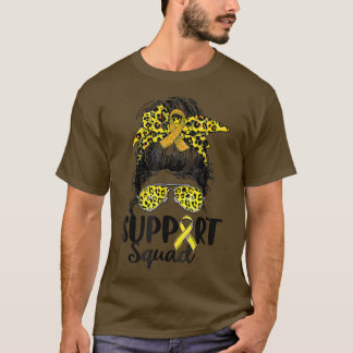 Support Squad Messy Bun Ribbon Childnature Cancay  T Shirt