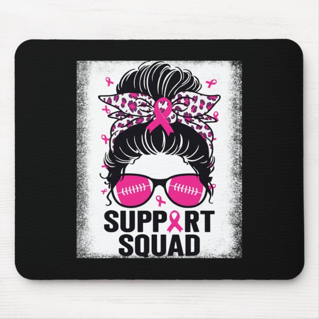 Support Squad Messy Bun Rosa Breast Cancer Awarene Musmatta (Framsidan)