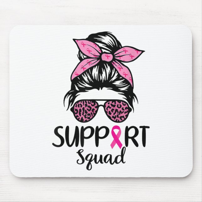 Support Squad Messy Bun Rosa Breast Cancer Awarene Musmatta (Framsidan)