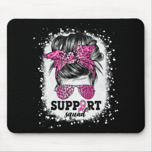 Support Squad Messy Bun Rosa Ribbon Breast Cancer Musmatta