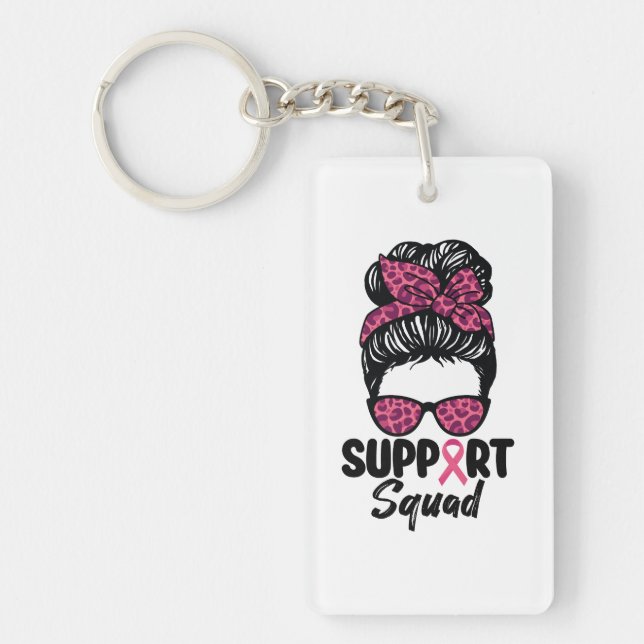 Support Squad Messy Bun Rosa Warrior Breast Cancer (Framsidan)