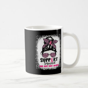 Support Squad Messy Bun Rosa Warrior Breast Cancer Kaffemugg
