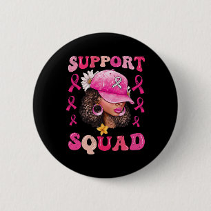 Support Squad Messy Bun Rosa Warrior Breast Cancer Knapp