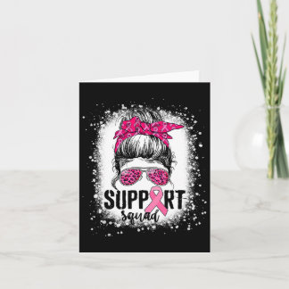 Support Squad Messy Bun Rosa Warrior Breast Cancer Kort