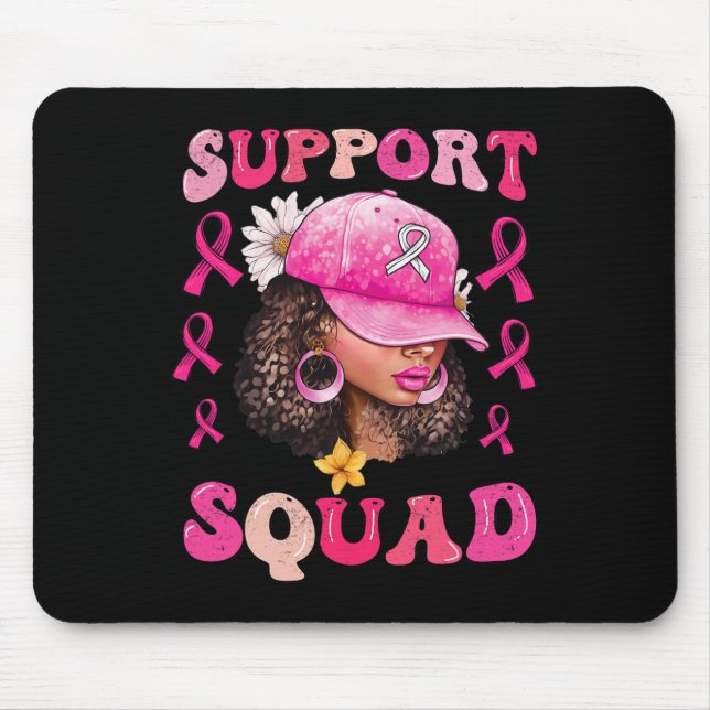 Support Squad Messy Bun Rosa Warrior Breast Cancer Musmatta (Framsidan)