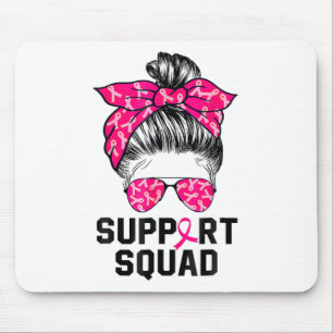 Support Squad Messy Bun Rosa Warrior Breast Cancer Musmatta