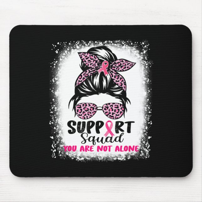 Support Squad Messy Bun Rosa Warrior Breast Cancer Musmatta (Framsidan)