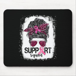 Support Squad Messy Bun Rosa Warrior Breast Cancer Musmatta