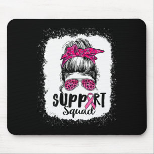 Support Squad Messy Bun Rosa Warrior Breast Cancer Musmatta