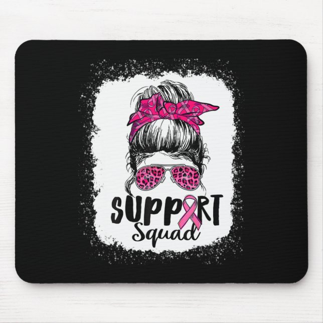 Support Squad Messy Bun Rosa Warrior Breast Cancer Musmatta (Framsidan)