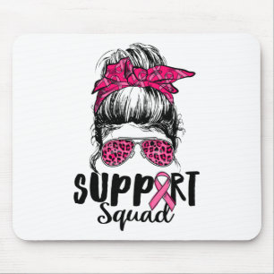 Support Squad Messy Bun Rosa Warrior Breast Cancer Musmatta