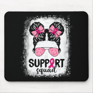 Support Squad Messy Bun Rosa Warrior Breast Cancer Musmatta