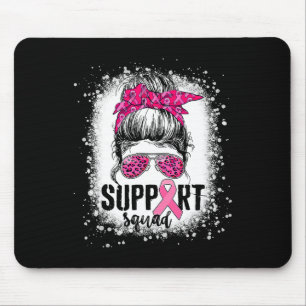 Support Squad Messy Bun Rosa Warrior Breast Cancer Musmatta