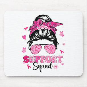 Support Squad Messy Bun Rosa Warrior Breast Cancer Musmatta