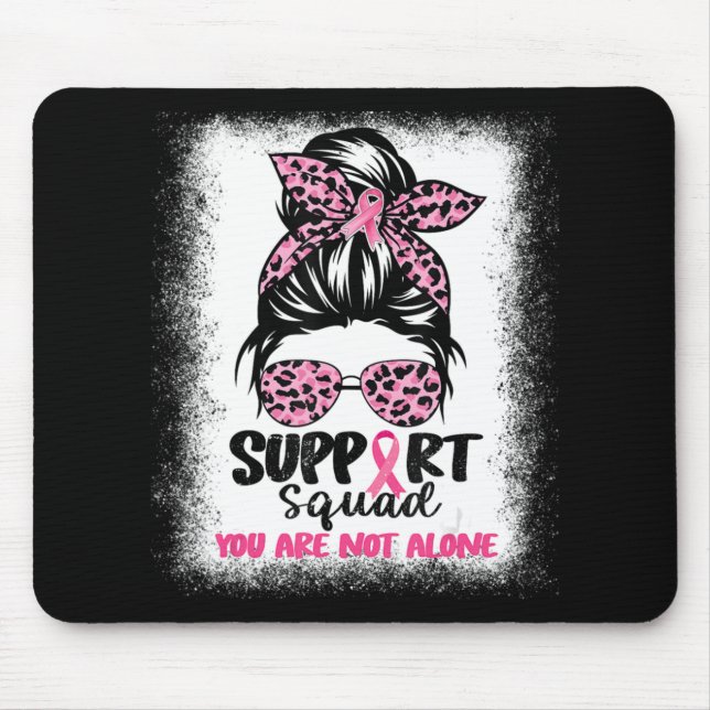 Support Squad Messy Bun Rosa Warrior Breast Cancer Musmatta (Framsidan)